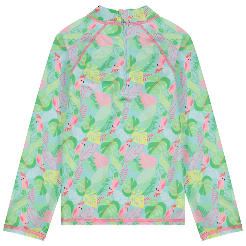 Camiseta de manga larga anti-UV SPF 50+ estampado follaje para niña 