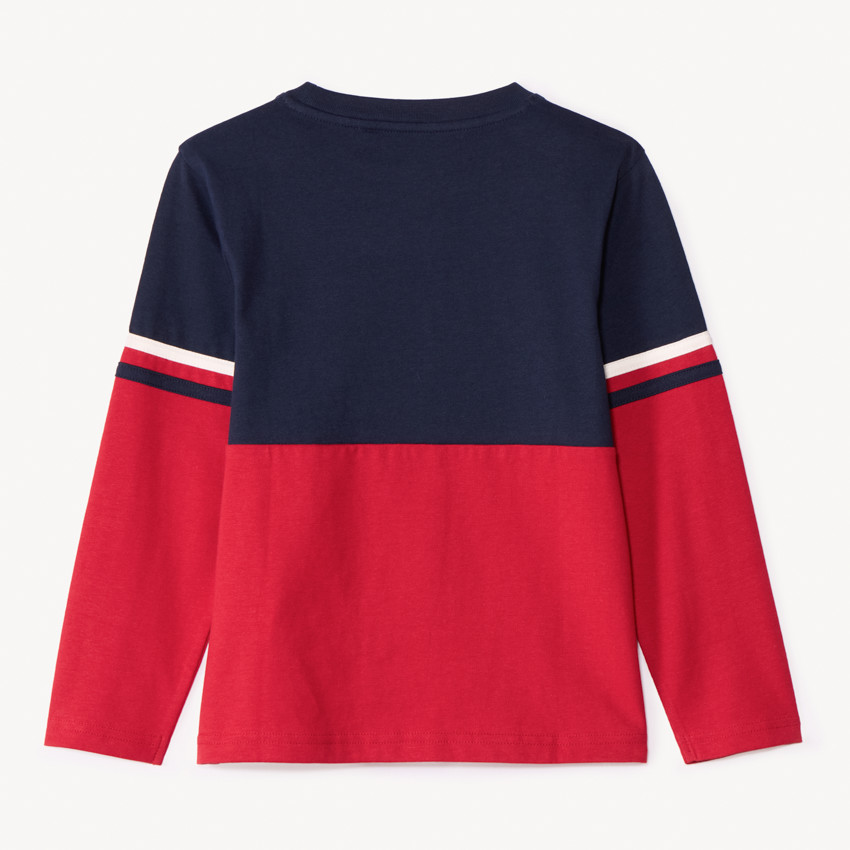 Camiseta de manga larga efecto colorblock para niño 