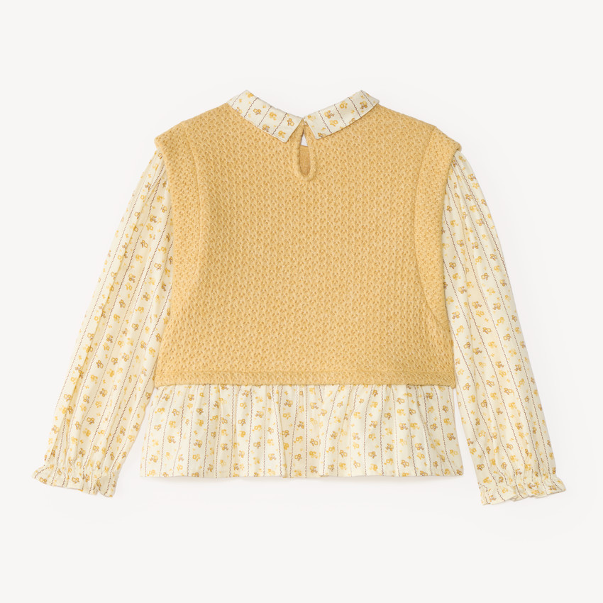 Jersey sin mangas para niña con efecto 2 en 1 y estampado floral 