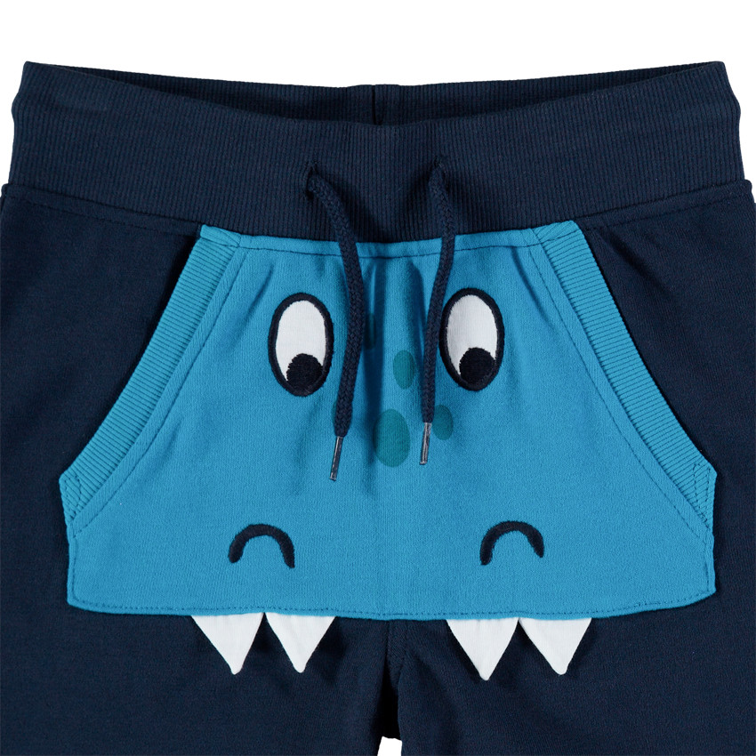 Pantalón de chándal con bolsillo de canguro y detalles bordados 