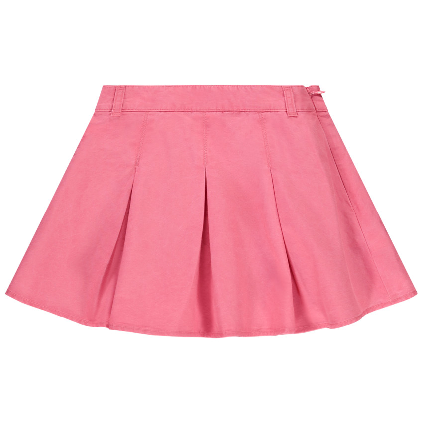 Falda corta efecto plisado en popelina para niña 