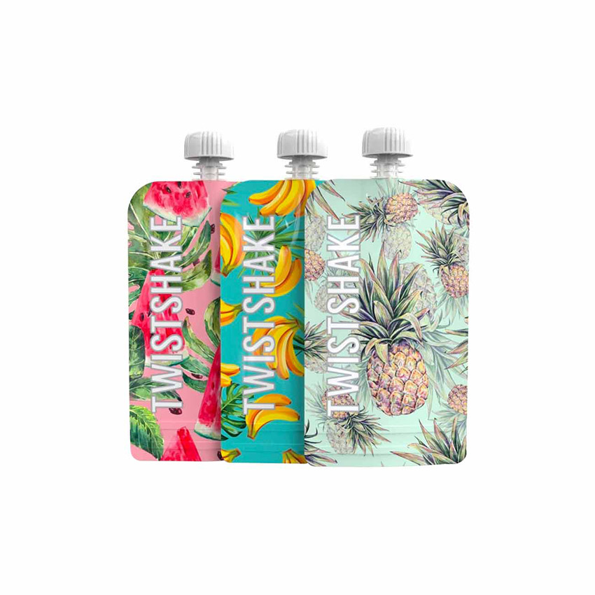 Set de 3 gourdes réutilisables 220 ml - Fruits 