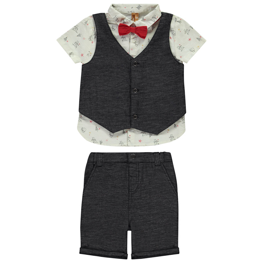 Conjunto de fiesta de 4 piezas con pajarita para bebé niño 