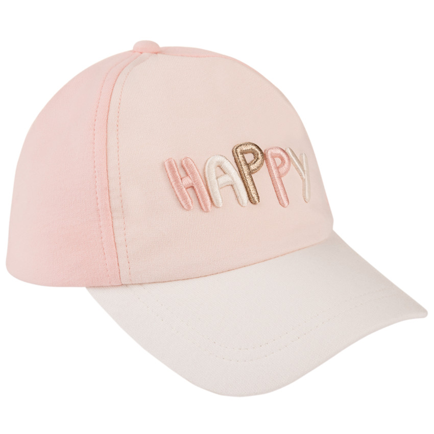 Gorra de felpa con bordado 3D "Happy" para bebé niña 