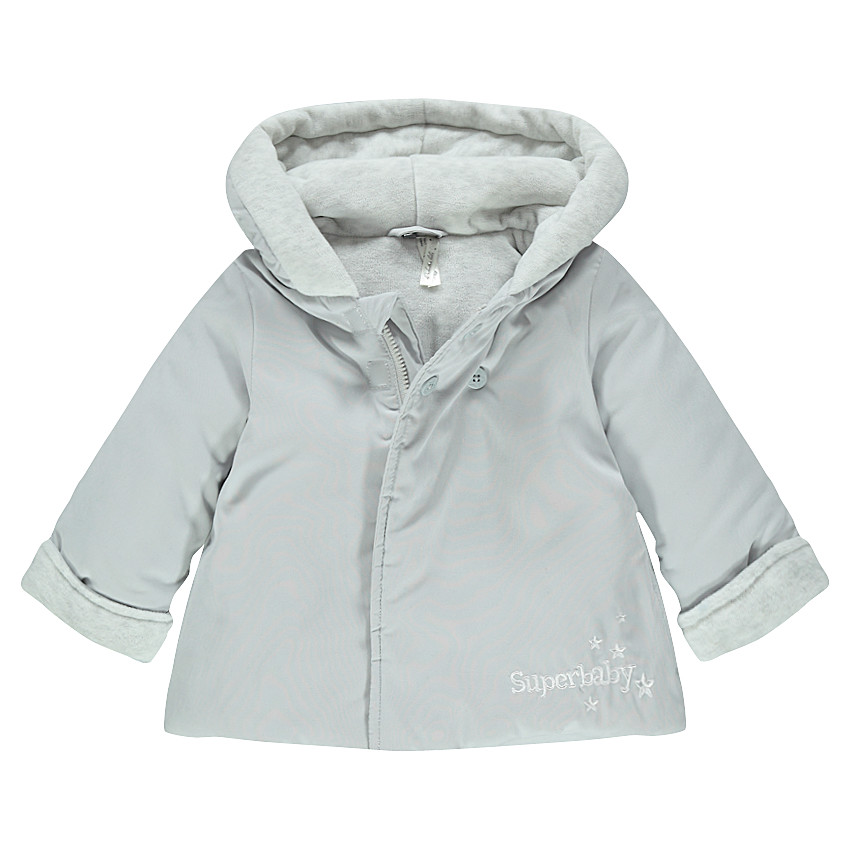 Parka de microfibra con capucha y forro de terciopelo 