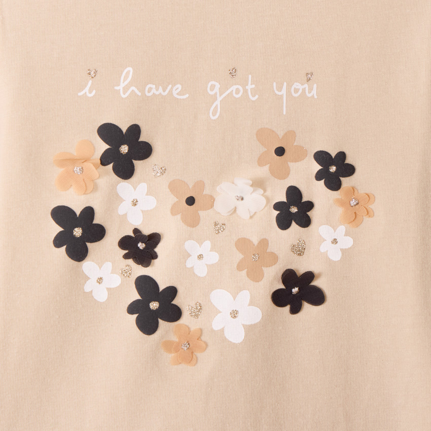 Camiseta de manga larga lisa con estampado fantasía para bebé niña 