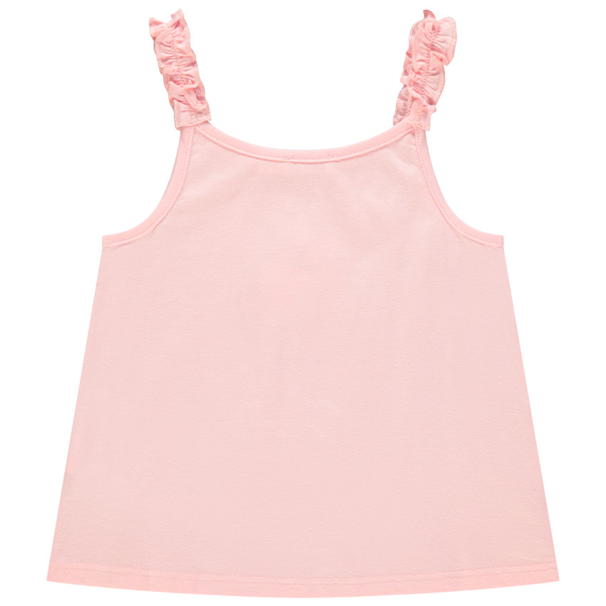 Camiseta sin mangas de algodón con estampado de frutas y detalles en relieve 