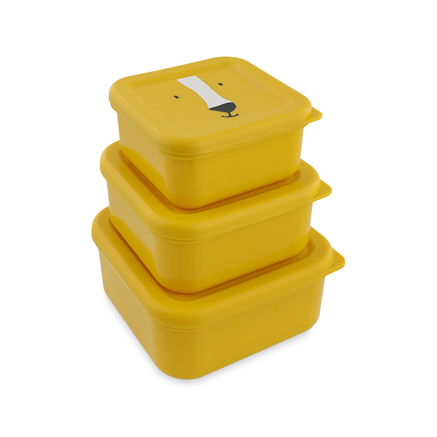 Fiambreras infantiles apilables lote de 3 Mr. Lion - amarillo 