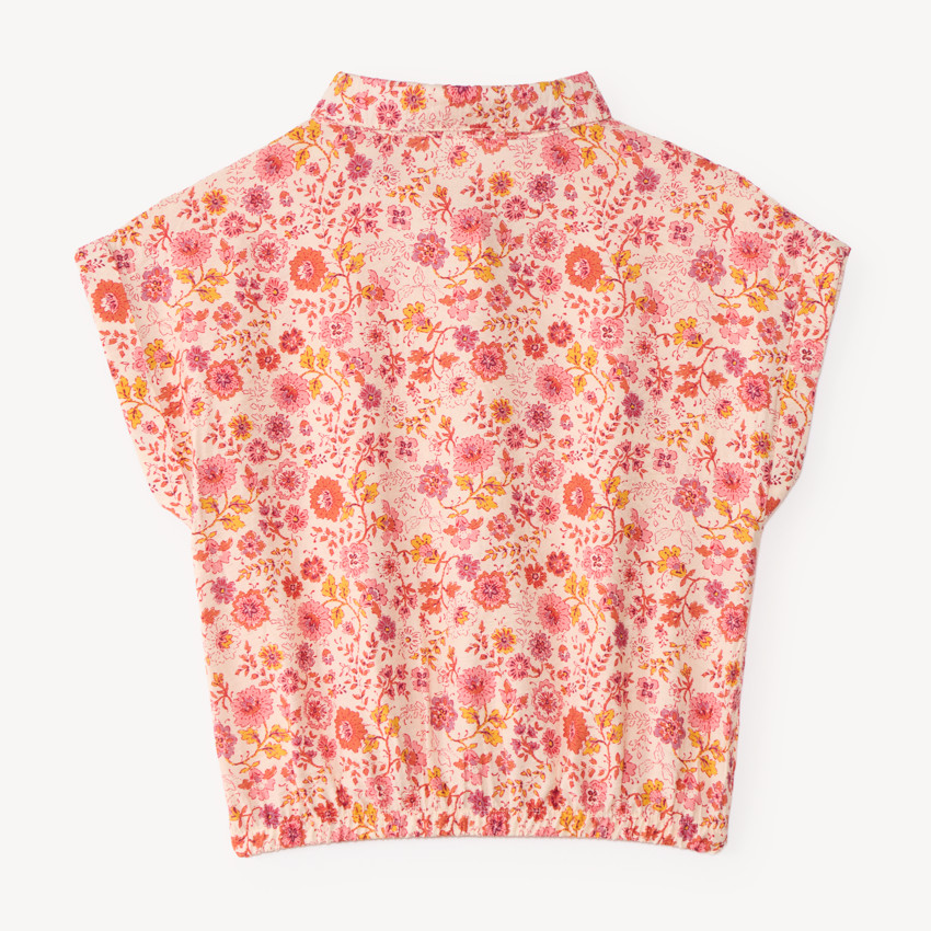 Camisa de manga corta para niña con estampado floral 