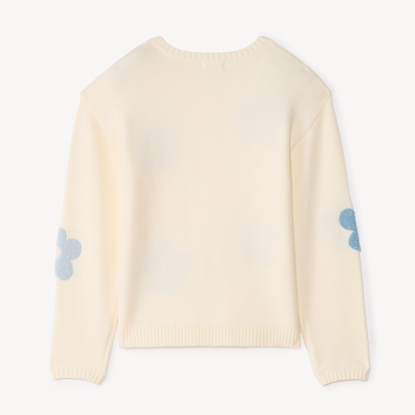 Suéter de punto con flores en 3D para niña 