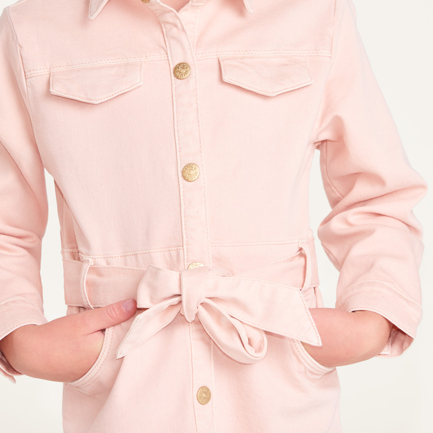 Robe en denim à manches longues pour fille colorée 