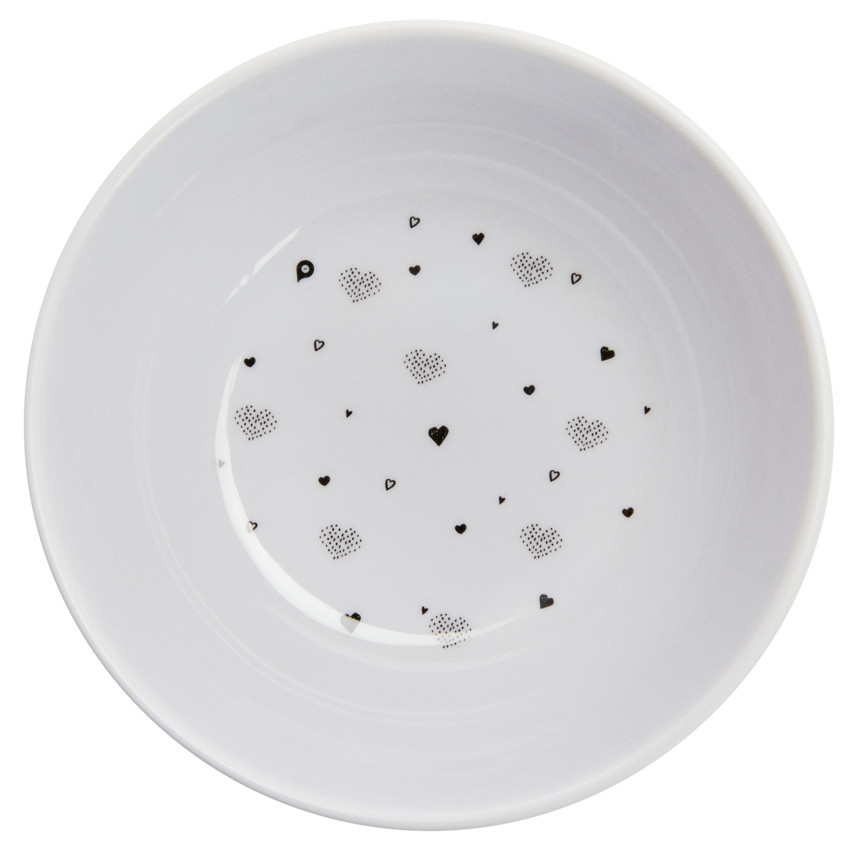 Bol en mélamine imprimé cœurs rose 