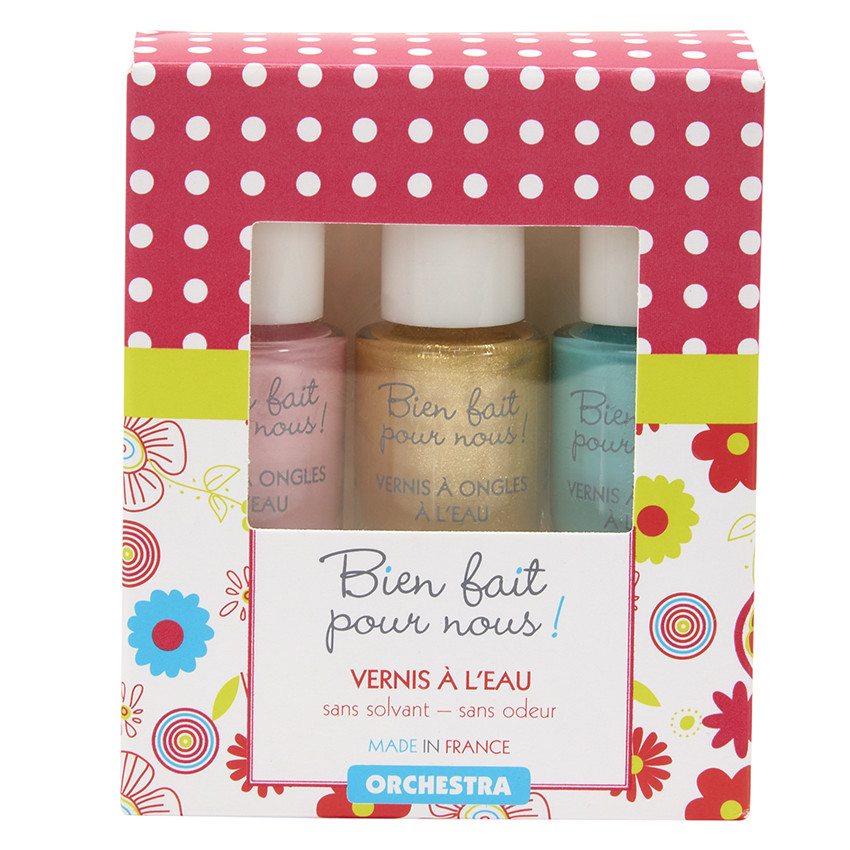 Lote de 3 esmaltes de uñas - Turquesa/Dorado/Rosa 