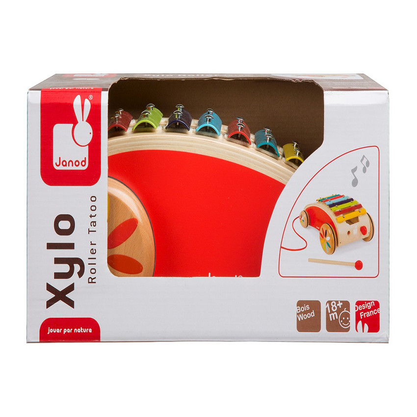 Carrito de arrastre con xilófono 