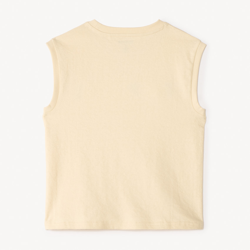 Camiseta sin mangas de jersey con bordado tipo rizo para niño 