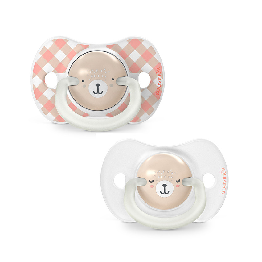 Lot de 2 sucettes silicone SX Pro 0-6M Wild&Free jour/nuit rose 