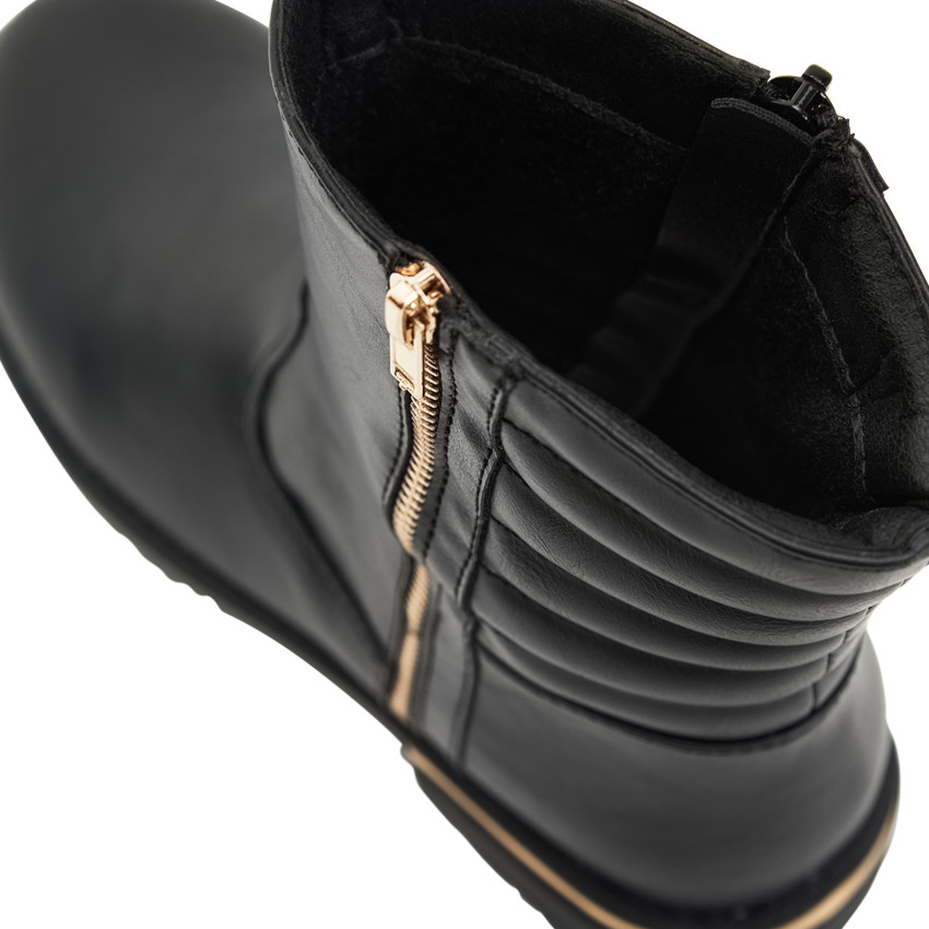 Botines con cremallera y detalles dorados para niña  Additional Botines con cremallera y detalles dorados para niña