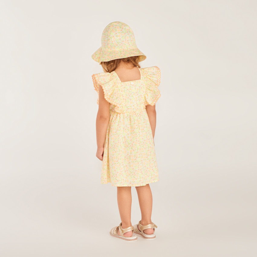 Conjunto de 2 piezas vestido + gorro de flor para bebé niña 