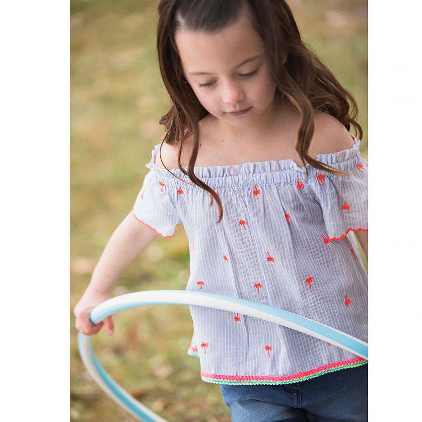 Túnica manga corta estampado rayas y palmeras  Additional Túnica manga corta estampado rayas y palmeras