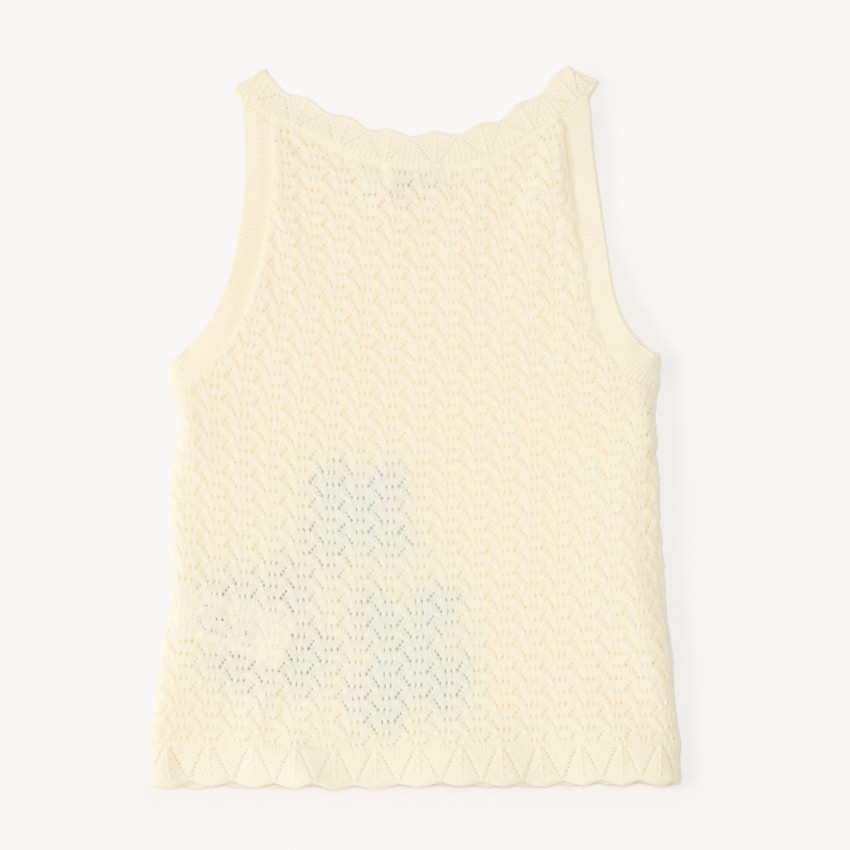 Camiseta de punto con flores bordadas para niña 