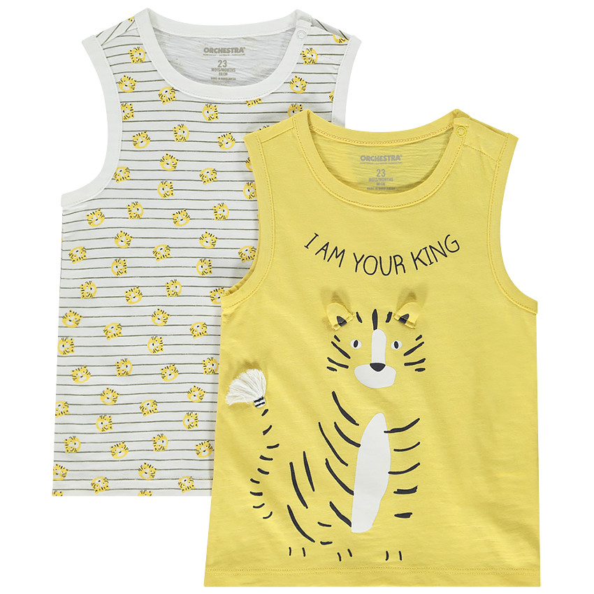 Pack de 2 camisetas sin mangas a juego para bebé niño 