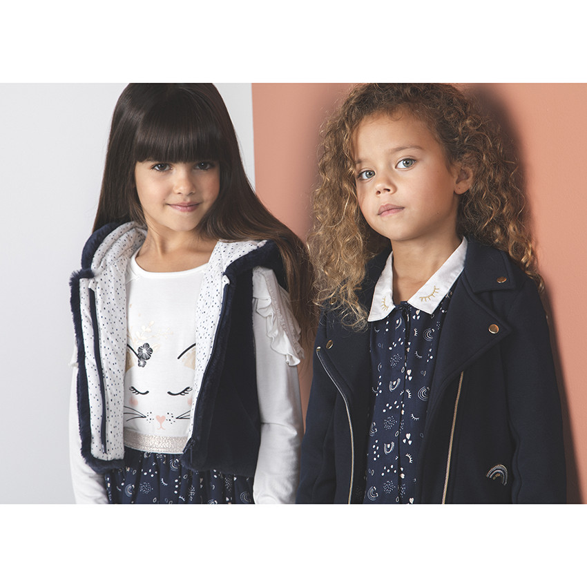 Chaqueta de felpa estilo biker 