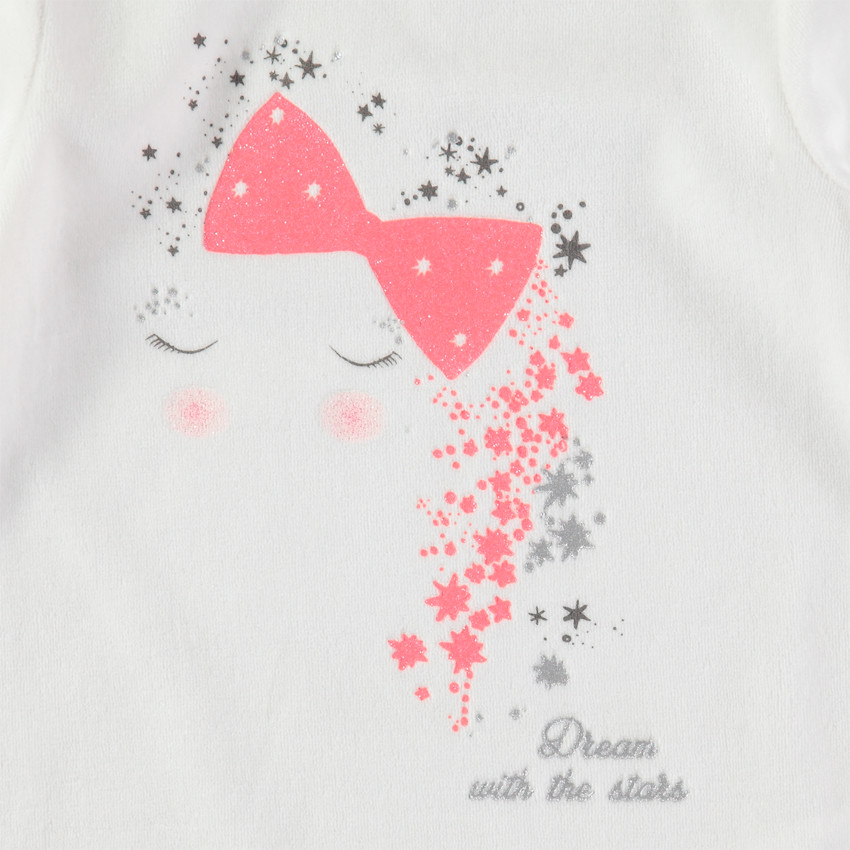 Pijama de terciopelo bicolor con princesa estampada 