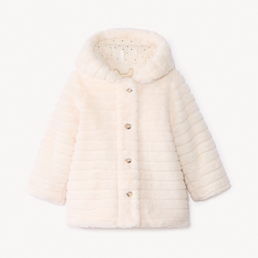 Abrigo especial de gran frío de pelaje sintético para bebé niña 