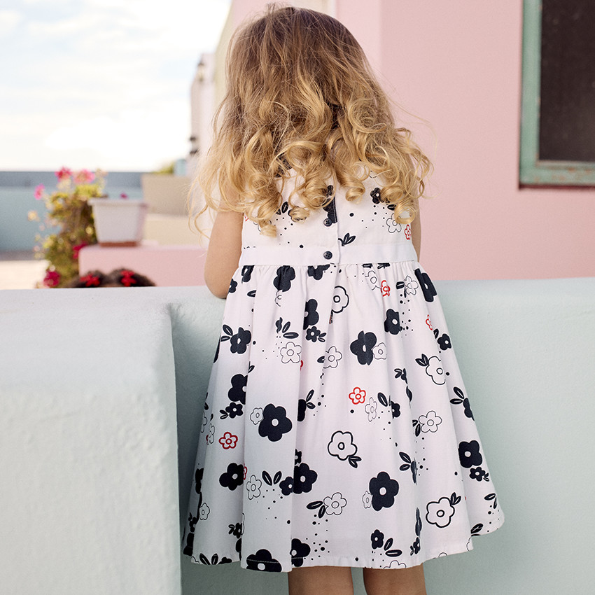 Vestido sin mangas estampado flores para bebé niña 