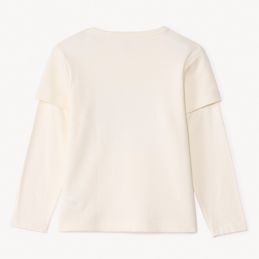 T-shirt manches longues nid d'abeille print Stitch Disney pour garçon  