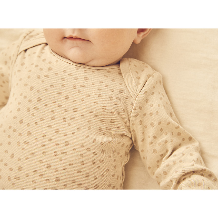 Pack de 3 bodies de manga larga estampados moteados para bebé 