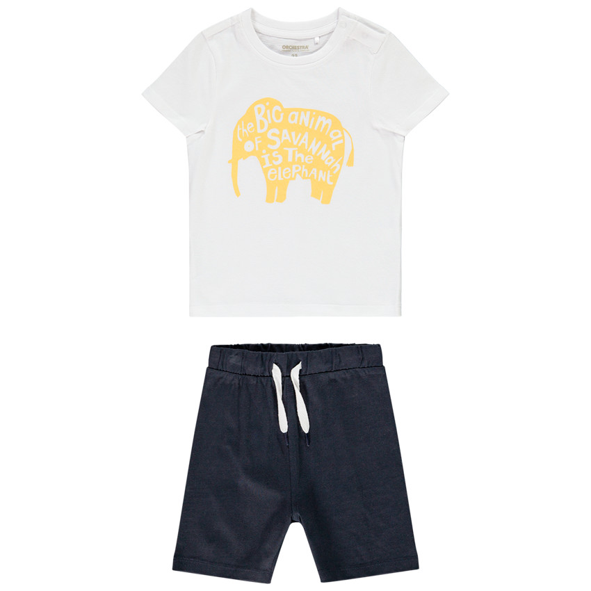 Conjunto camiseta estampada de elefante y short liso para bebé niño  Additional Conjunto camiseta estampada de elefante y short liso para bebé niño