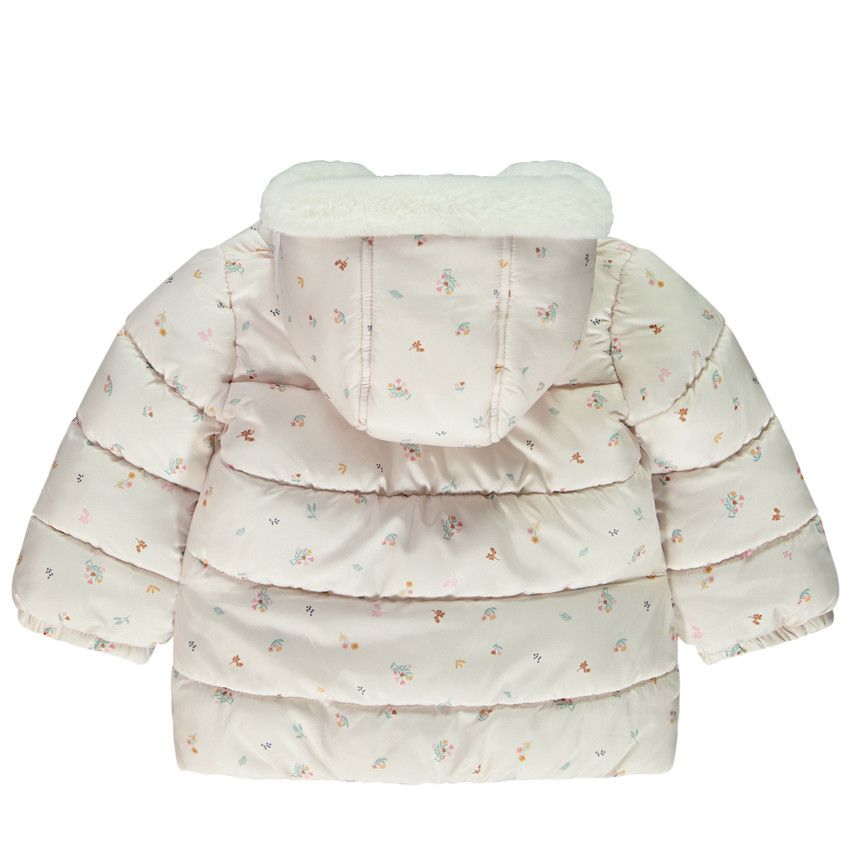 Chaqueta acolchada para bebé niña con estampado floral y forro cálido 