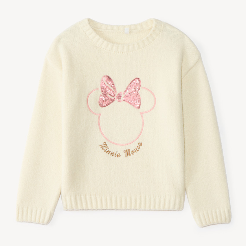 Suéter para niña de manga larga tricotado de Minnie Disney. 