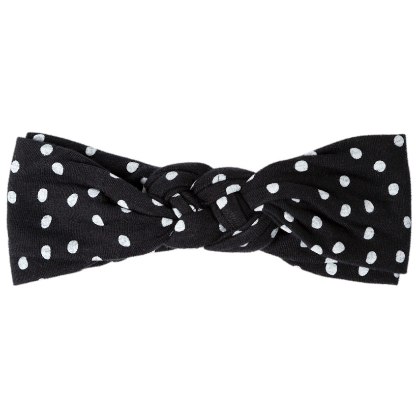 Bandeau torsadé à pois pour bébé fille 