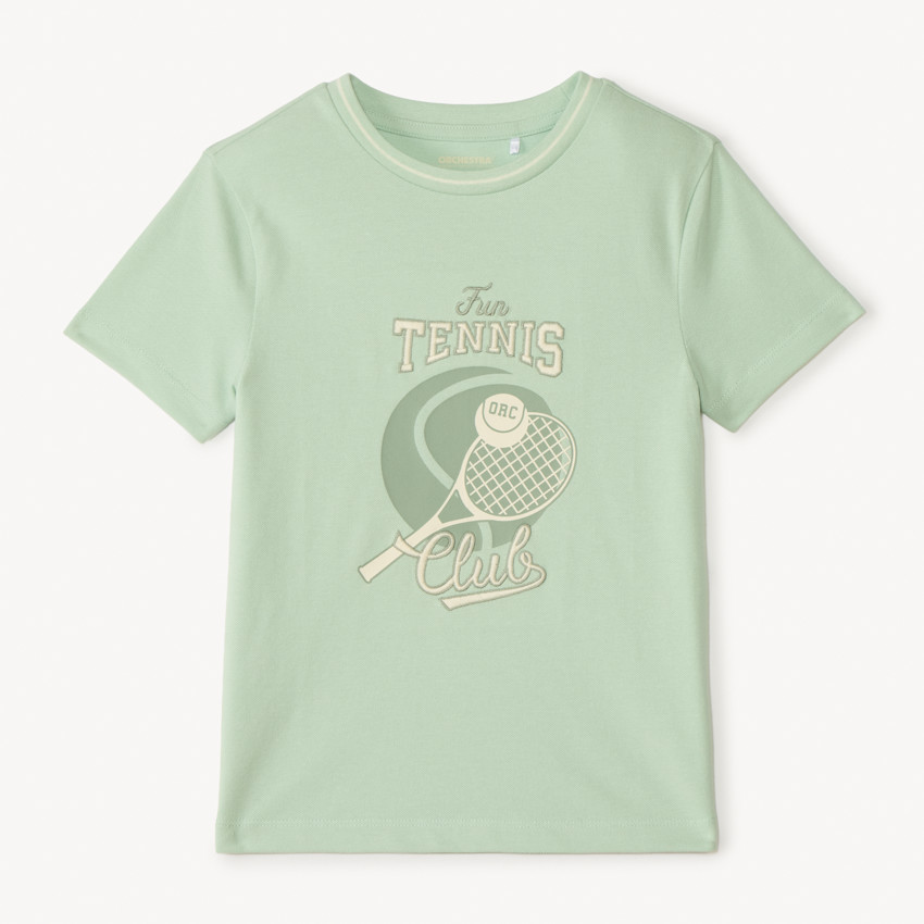 Camiseta de manga corta con estampado de tenis para niño 