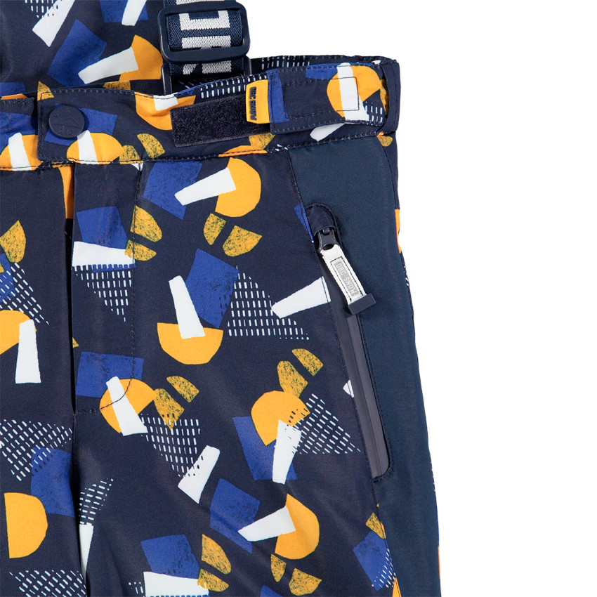 Pantalón de esquí con estampado all over con tirantes desmontables 