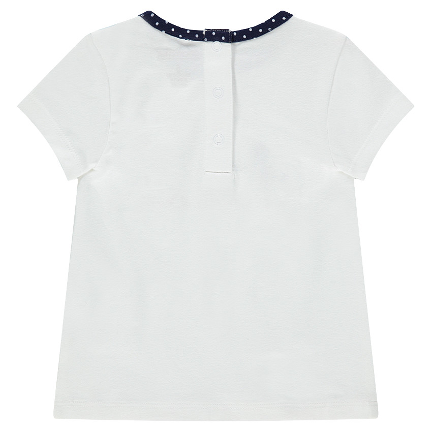 Camiseta de manga corta de punto con lazos e inscripciones estampadas 