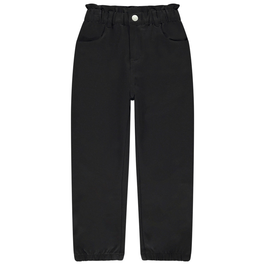 Pantalón paperbag de twill liso para niña 