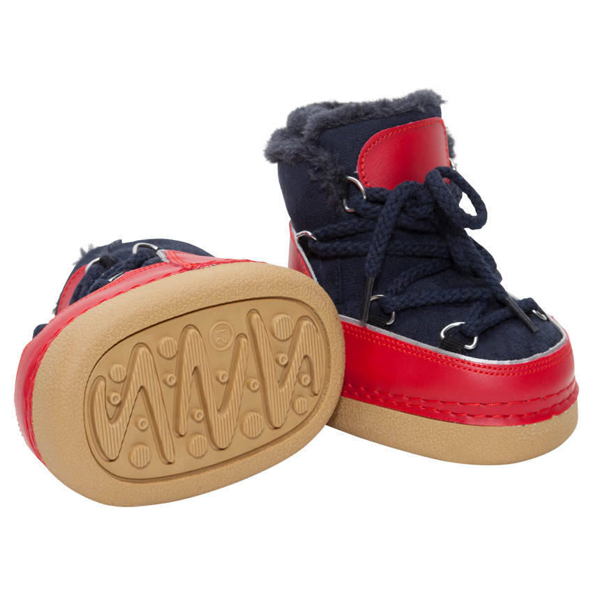 Zapatillas bicolores con interior de sherpa 