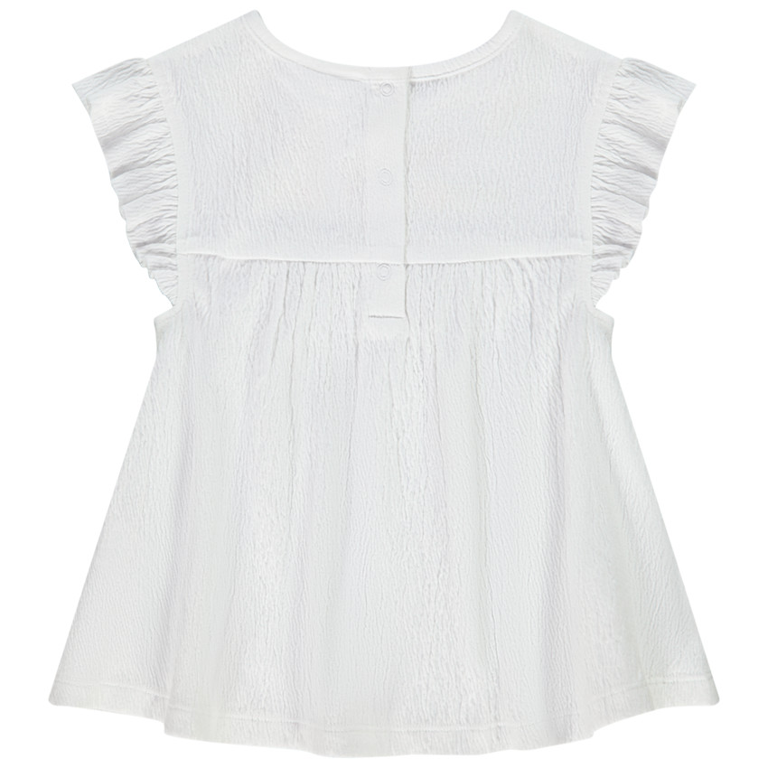 Túnica manga corta bordada para bebé niña 