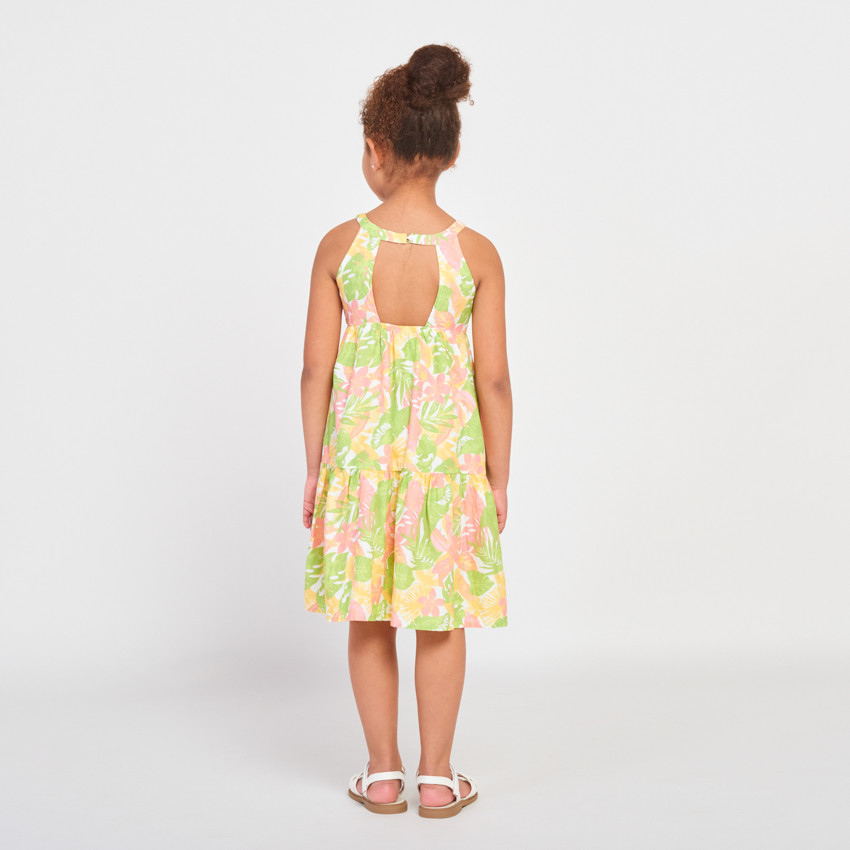 Vestido largo estampado exótico para niña 