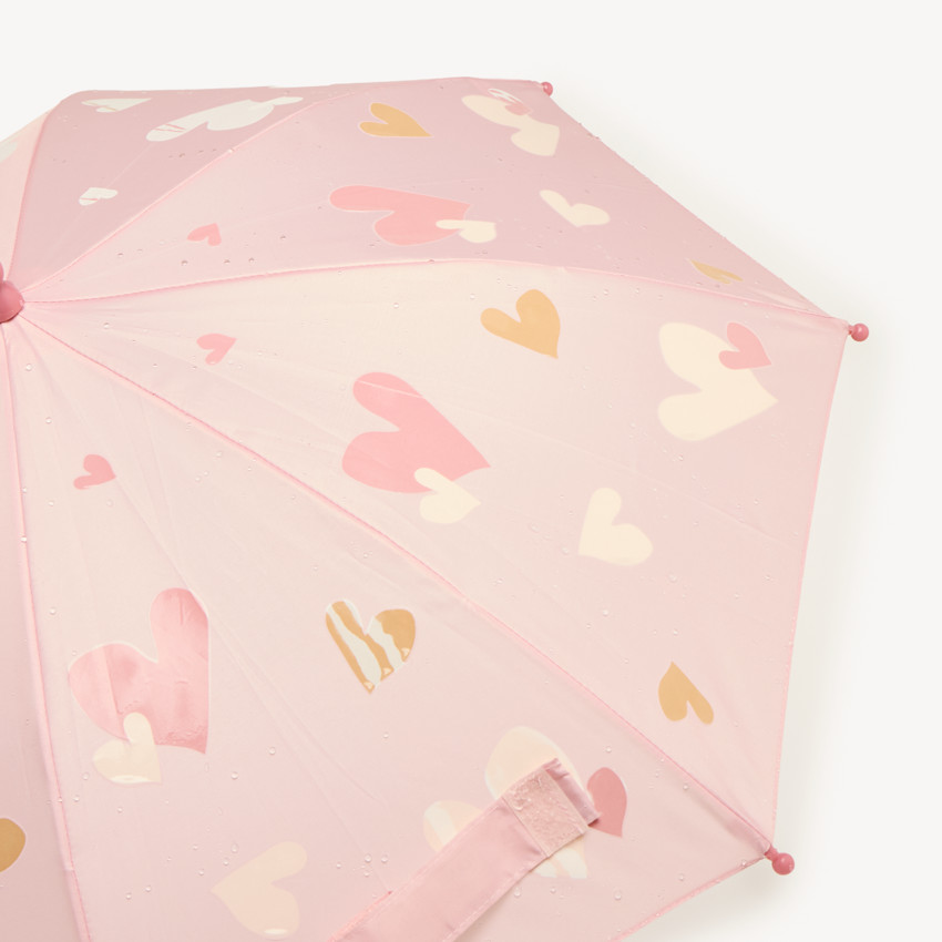 Sombrilla para niña con estampado de corazones 