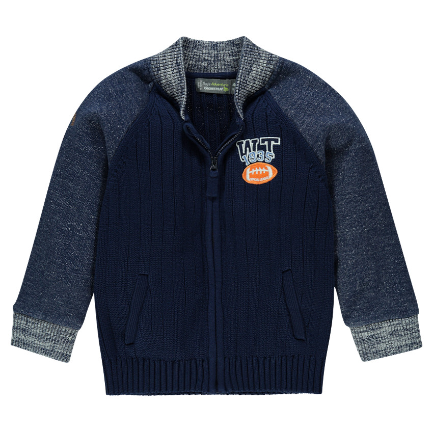 Chaleco de punto elástico acanalado y de felpa 