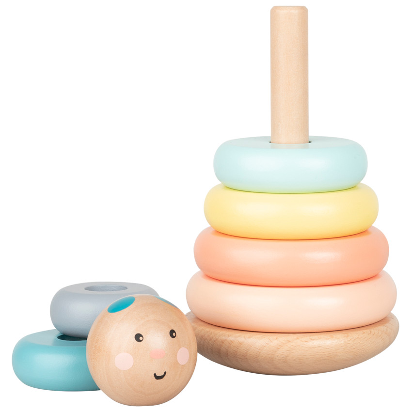 Torre anillos de madera para apilar Crazy Colors 