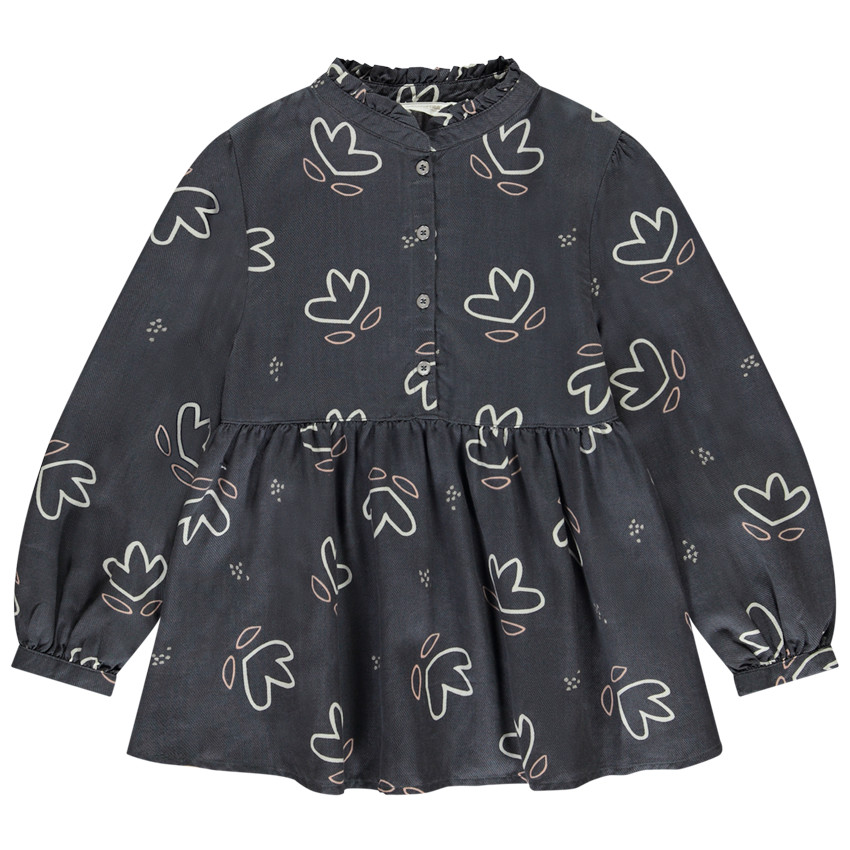 Túnica de tela con estampado artístico para niña 