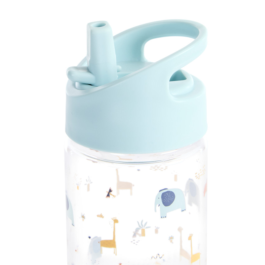 Botella transparente con pajita retráctil 400 ml Savane 