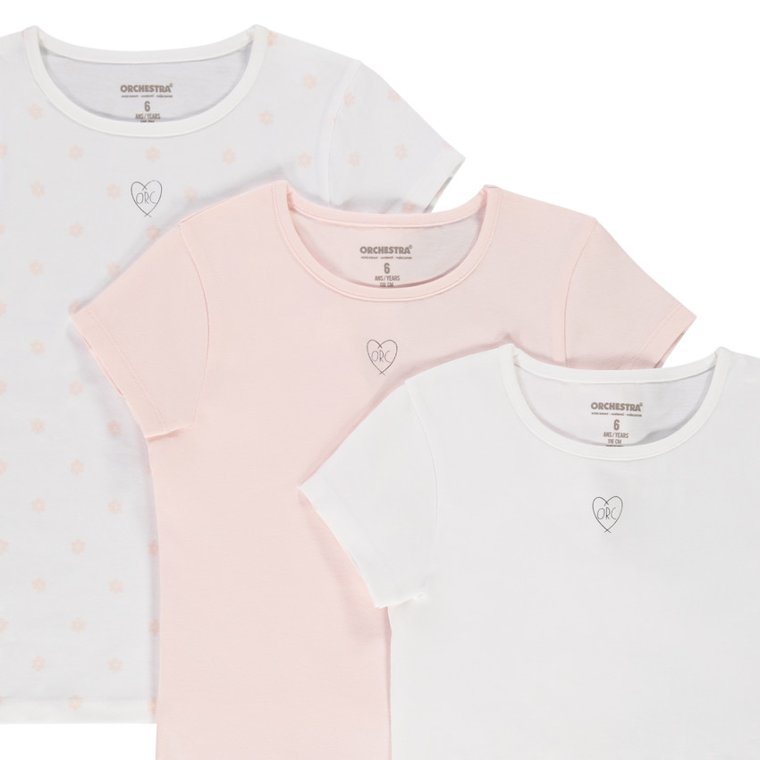 Pack de 3 bodies de manga corta de jersey para niña 