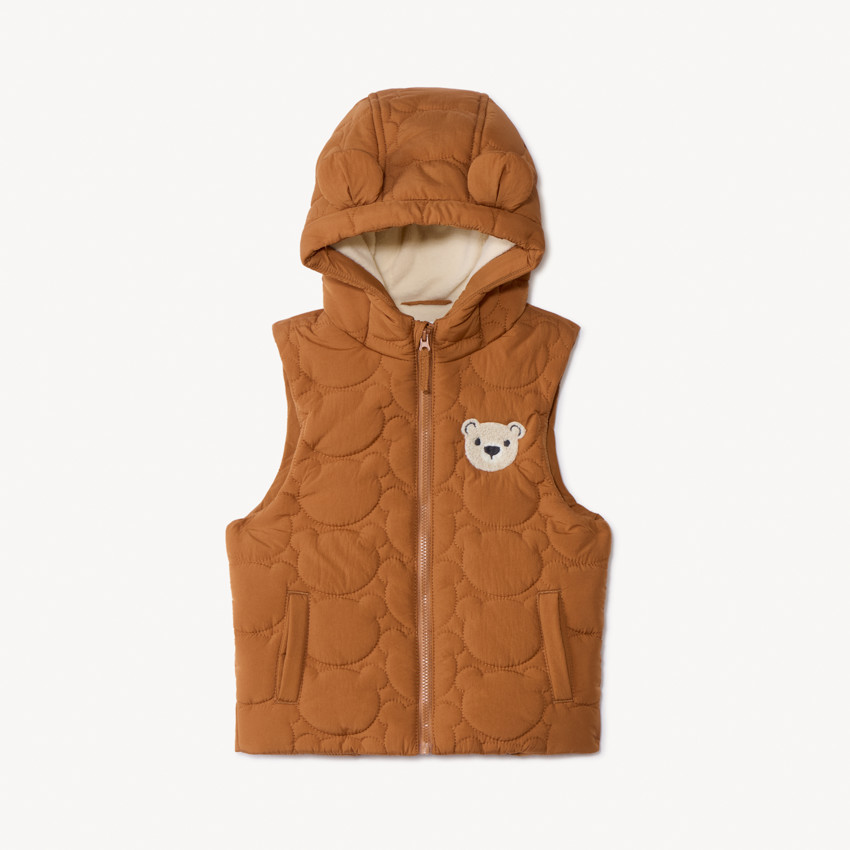 Chaleco acolchado sin mangas de tela con capucha para bebé niño 
