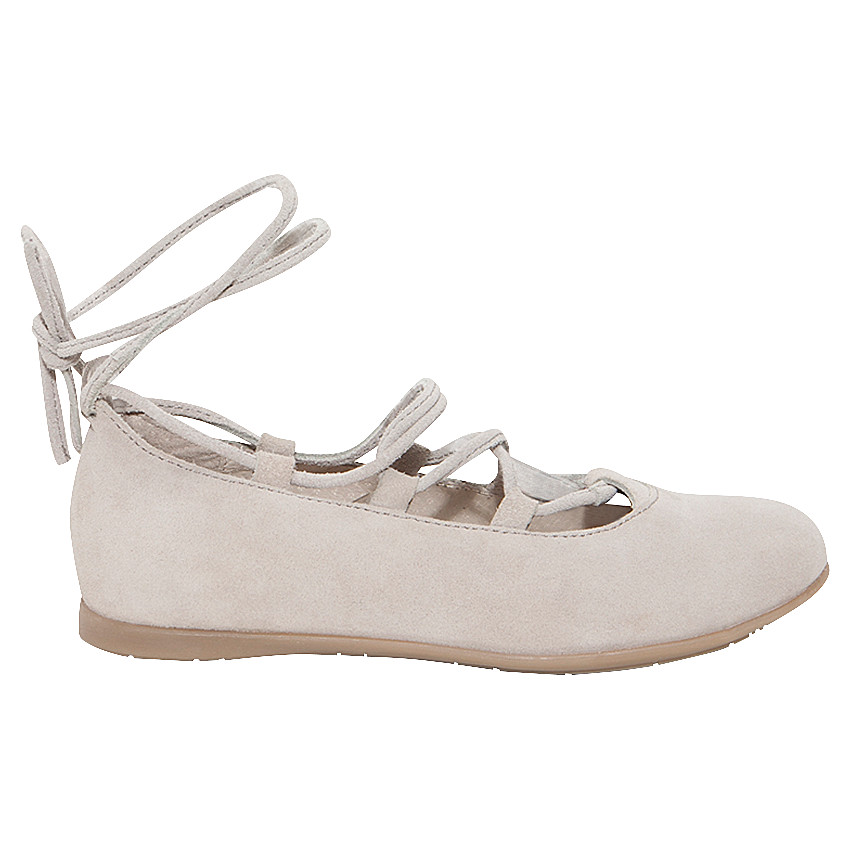 Manoletinas de cuero de antelina con lazada 